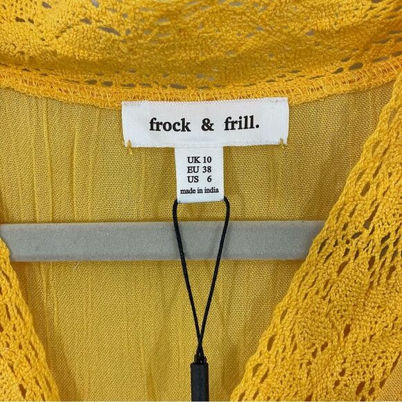 NWT Frock & Frill.‎ Modcloth Sunshine of Your Love Yellow Floral Midi Dress Sz 6 - Picture 5 of 9